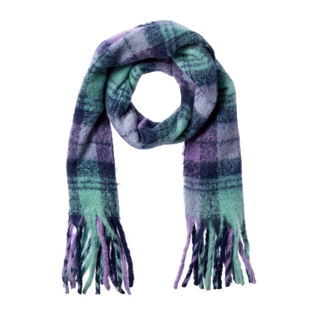 La Fiorentina Plush Fringe Scarf, Blue